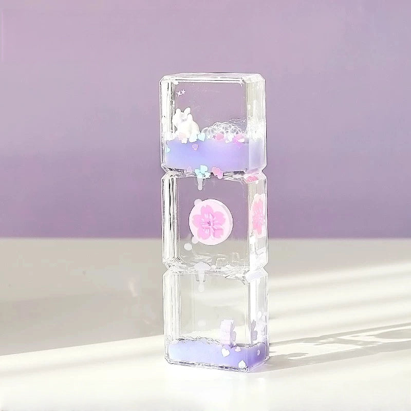 Purple Cute Flower Oil Drip Hourglass Creative Ornament