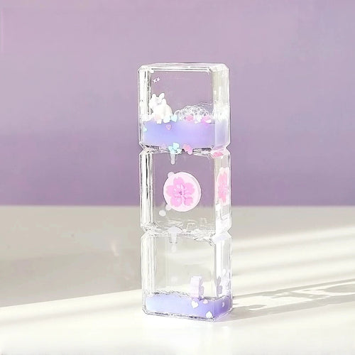 Purple Cute Flower Oil Drip Hourglass Creative Ornament