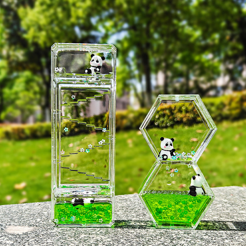 Green Cute Panda Oil Drip Hourglass Creative Ornament