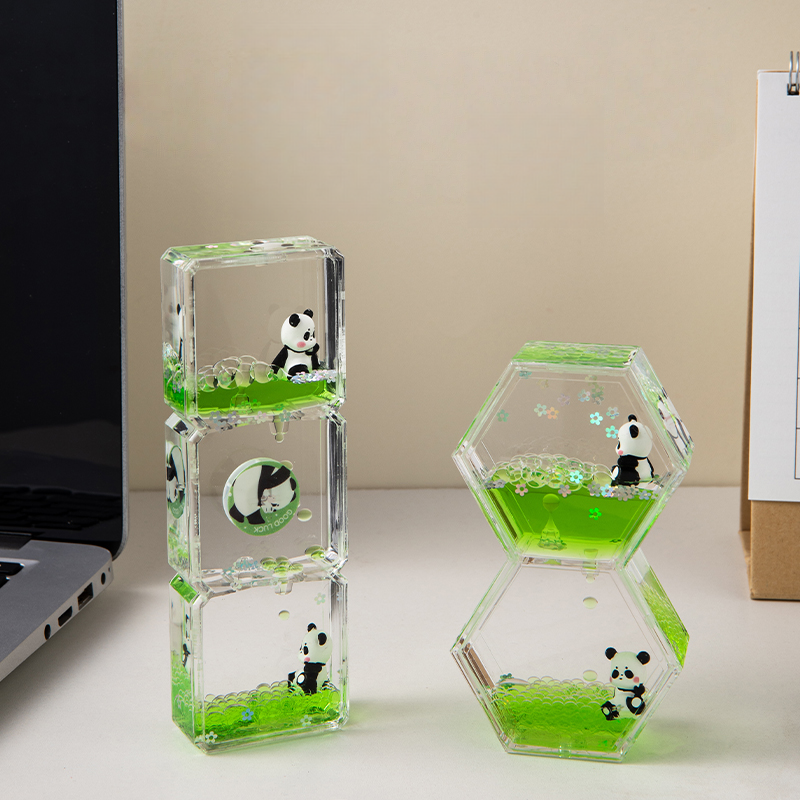 Green Cute Panda Oil Drip Hourglass Creative Ornament
