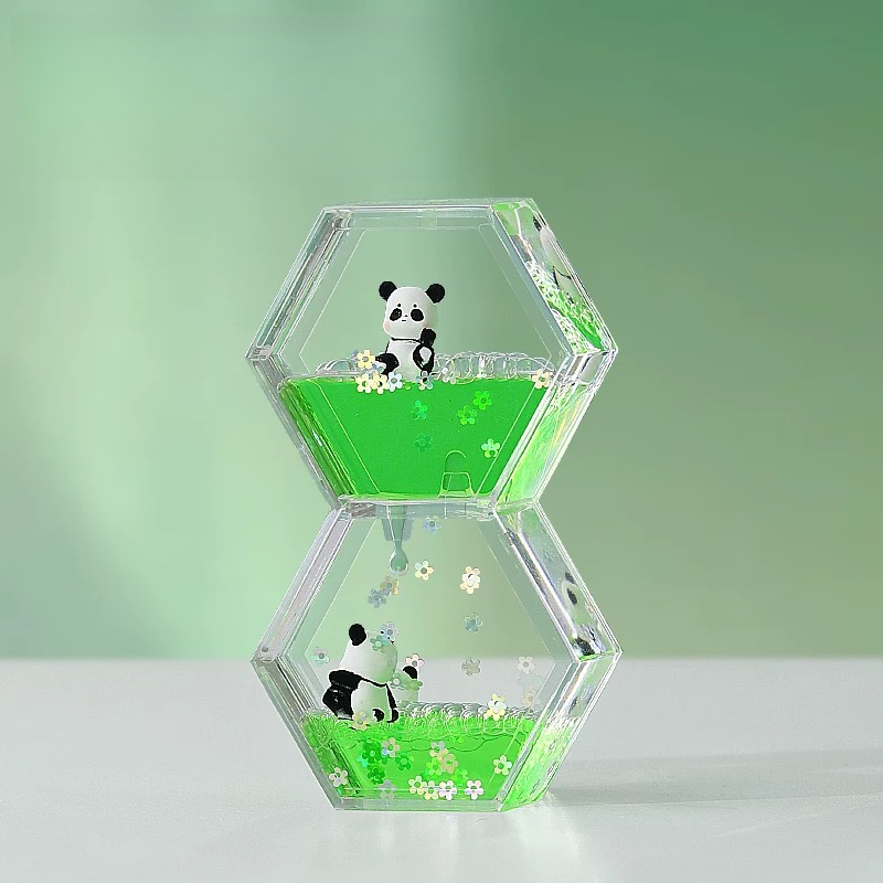 Green Cute Panda Oil Drip Hourglass Creative Ornament
