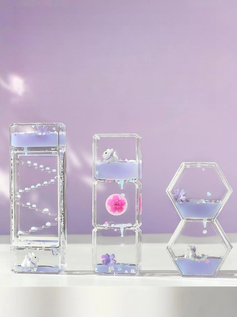 Purple Cute Flower Oil Drip Hourglass Creative Ornament