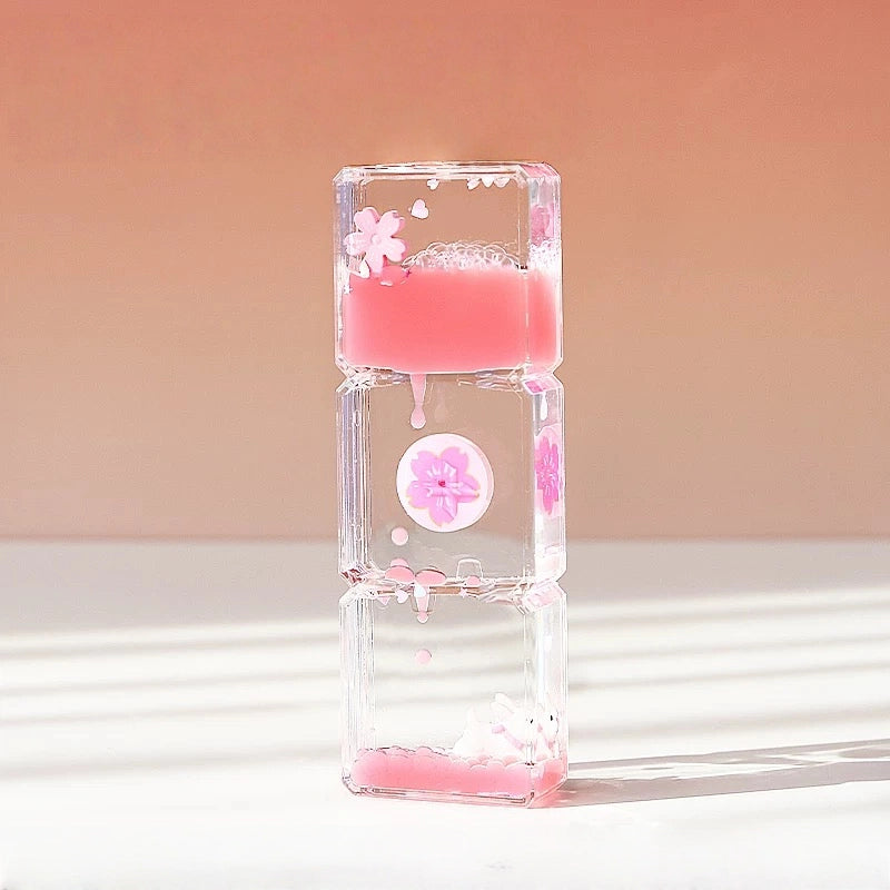 Pink Cute Flower Oil Drip Hourglass Creative Ornament
