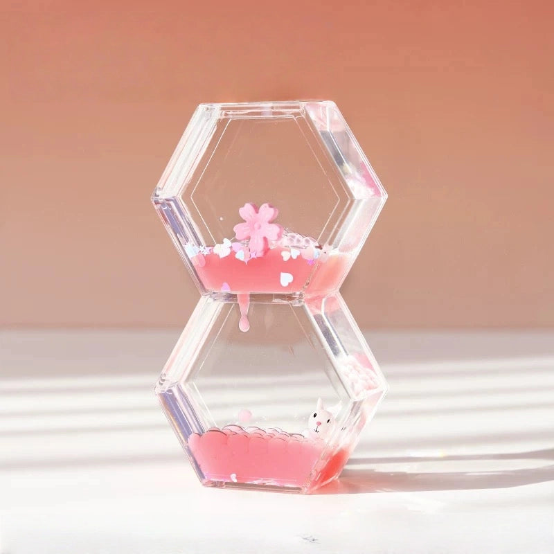 Pink Cute Flower Oil Drip Hourglass Creative Ornament