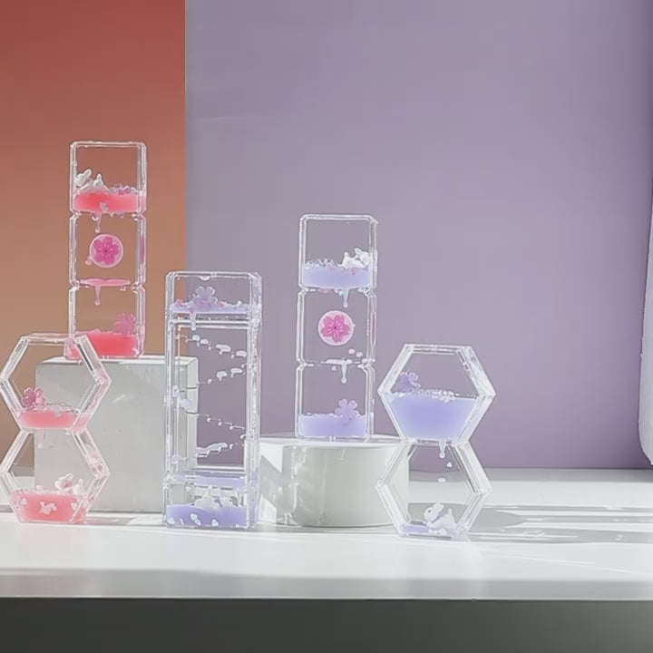 Purple Cute Flower Oil Drip Hourglass Creative Ornament